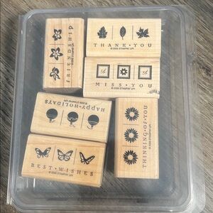 Stampin' Up! Take Three 2006 Wooden Rubber Stamp Set of 6